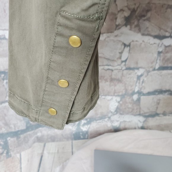 Chico's Cotton Jacket Blazer Olive Size 1 (8/10 M) - Picture 10 of 15